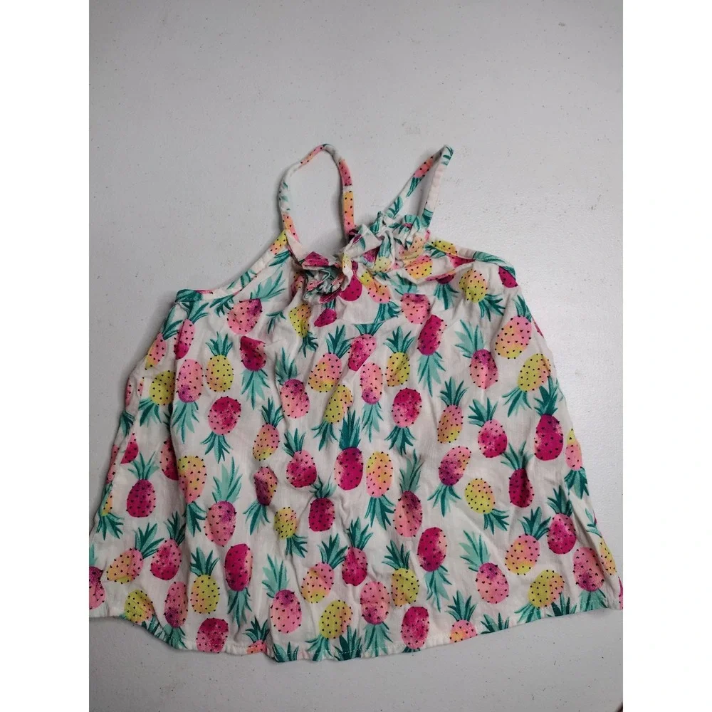 Jumping Beans Garanimals Girls 3T Pineapple Halter Top and Pink Biker Shorts Set